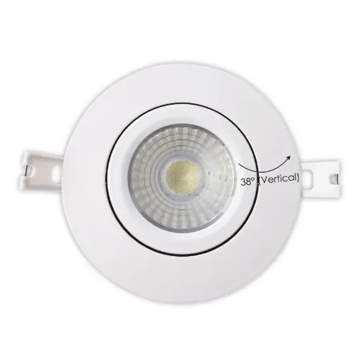 [VO-GRP4W10-120-D-5WY / WH / Slim] Votatec VO-GRP4W10-120-D-5WAY/WH 4 in Round Slim Airtight Gimbal Downlight, 10W, 5CCT, White