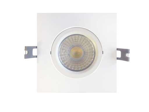 [VO-GSP4W10-120-D-5WY/ WH / Airtight] Votatec VO-GSP4W10-120-D-5WAY/WH 4 in Square Airtight Gimbal Downlight, 10W, 5CCT, White