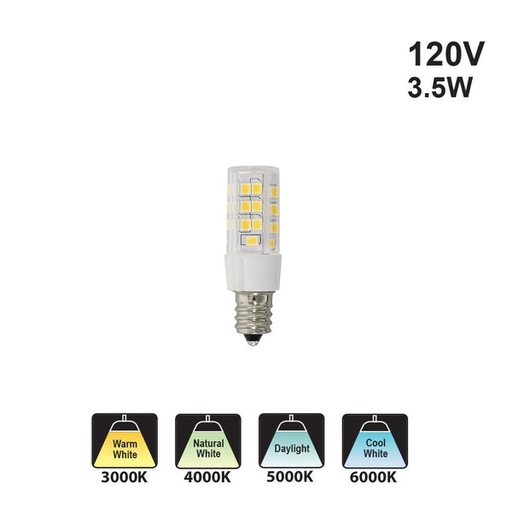 [E12-CR45LEDA-3.5W-3K] Vtatec E12-CR45LEDA-3.5W-3K E12 LED Candelabra Light Bulb