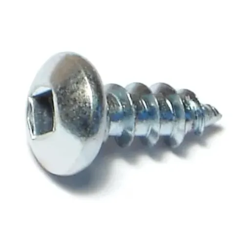 [SDPI2A008Z] #10 x 1/2 in, Zinc Plated Steel Pan Head Square Drive, 100 PK
