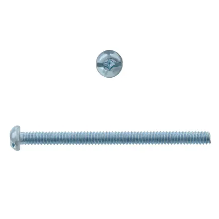 [MDCRCE032Z] #6-32 x 2 -in Round Head Square Drive Steel Machine Screws, Zinc-Plated, 100pcs